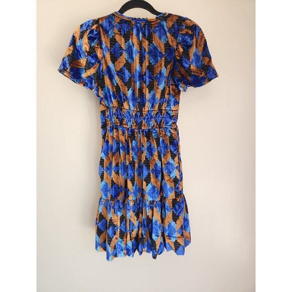NWT Anthropologie The Somerset Mini Dress Velvet Edition Size XXS Blue 9B409 - Picture 6 of 10